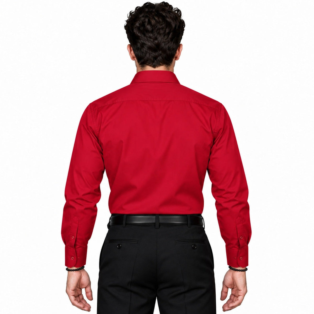 Camisa de vestir para hombre Zanely roja, espalda fajada | color:roja-zanely