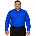 Camisa de vestir para hombre azul rey tallas extras 44 a 50, Zanely, frontal fajada | color:azul-rey-zanely