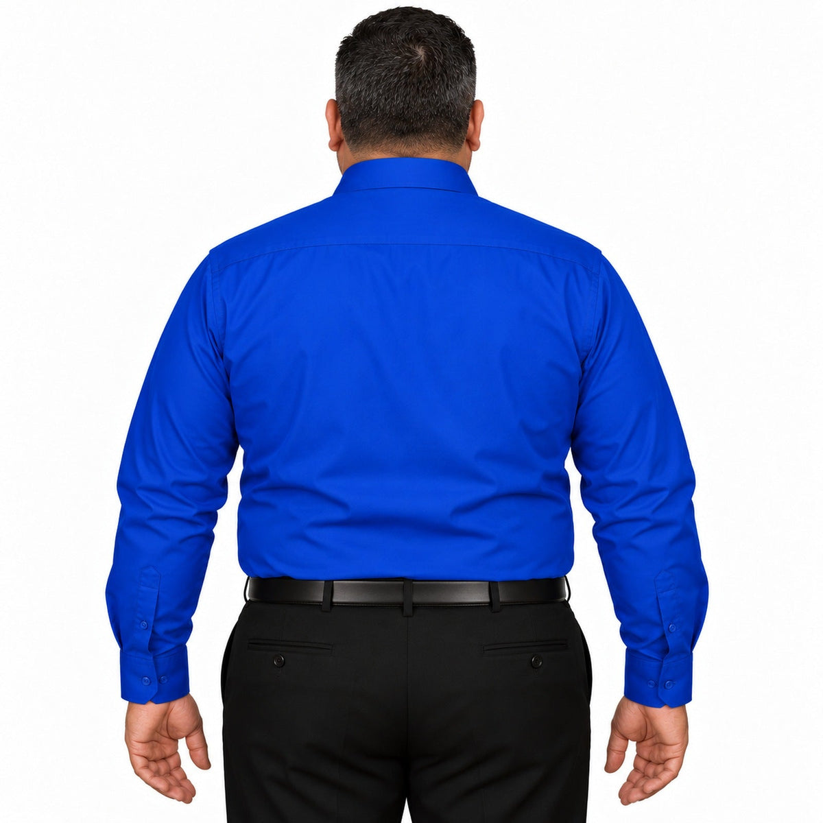 Camisa de vestir para hombre azul rey tallas extras 44 a 50, Zanely, espalda fajada | color:azul-rey-zanely