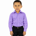 Camisa de vestir infantil Zanely lila para niño, frente fajada | color:lila-zanely