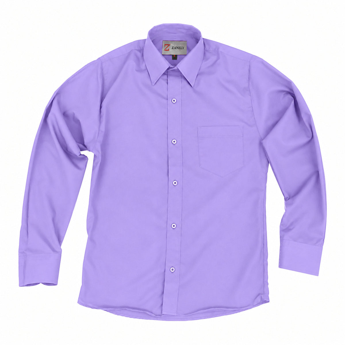 Camisa de vestir infantil Zanely lila para niño, prenda sola con etiqueta gris | color:lila-zanely