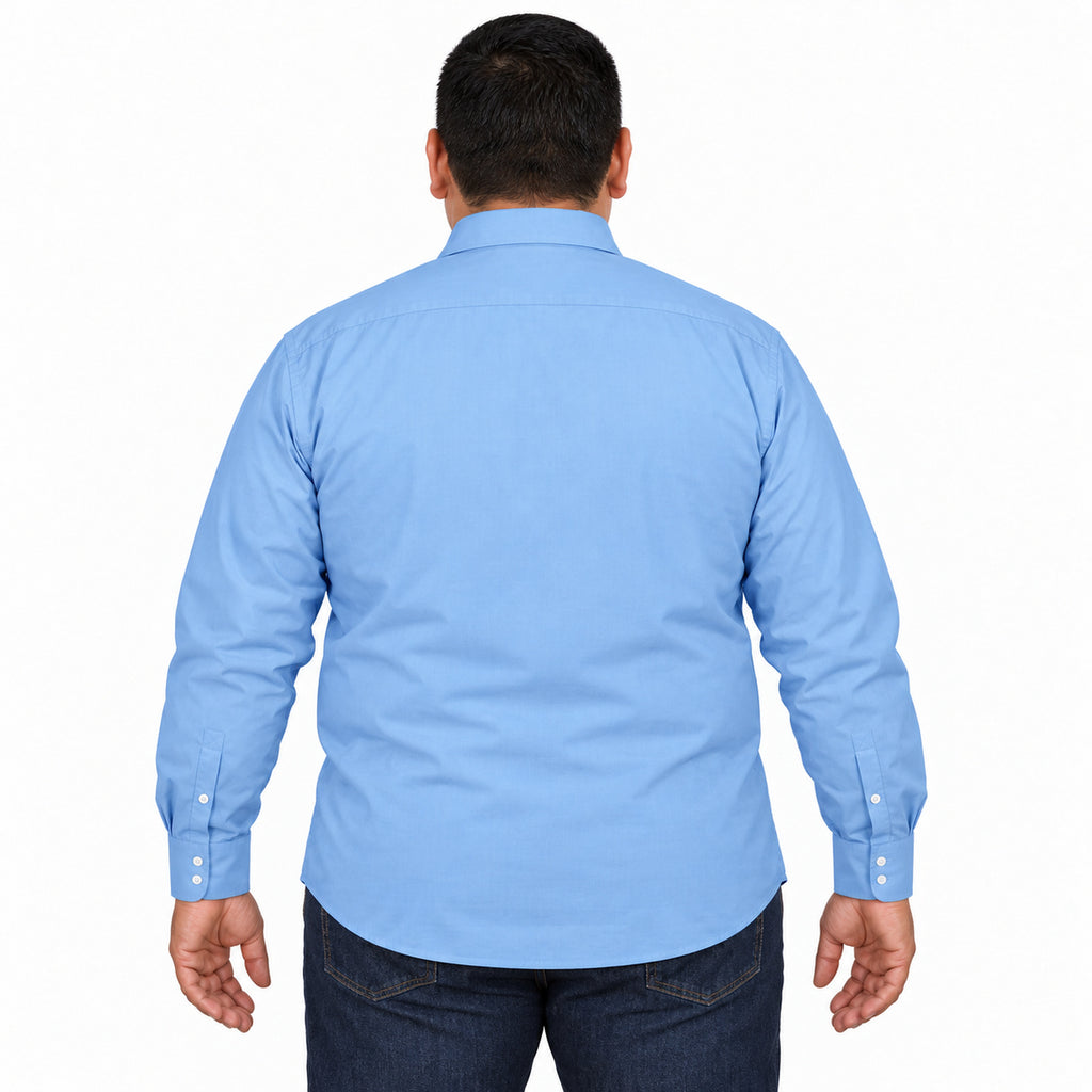 Camisa de vestir Zanely Platinium para hombre azul cielo, espalda desfajada