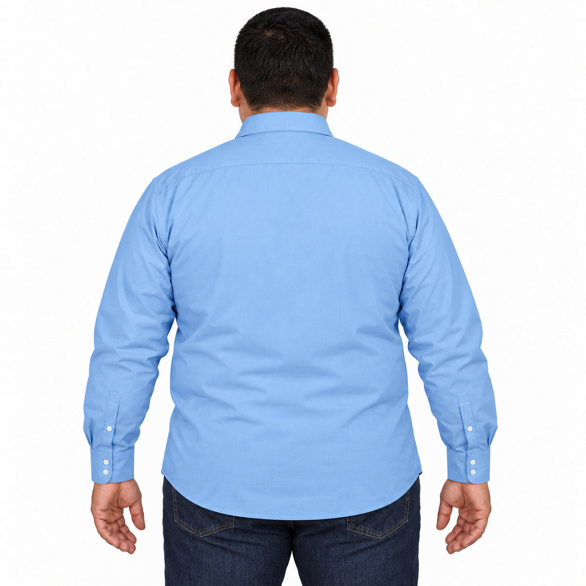 Camisa de vestir Zanely Platinium para hombre azul cielo, espalda desfajada | color:azul-cielo