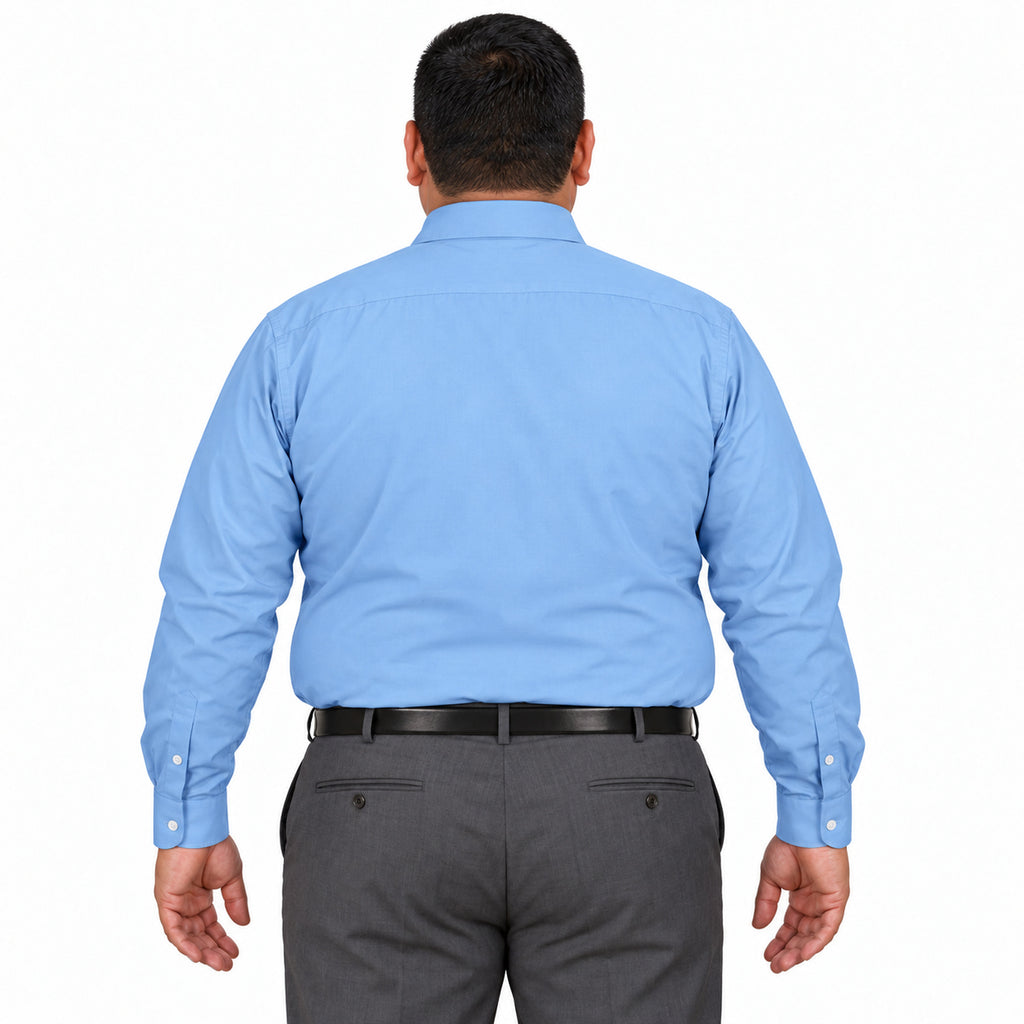 Camisa de vestir Zanely Platinium para hombre azul cielo, espalda fajada