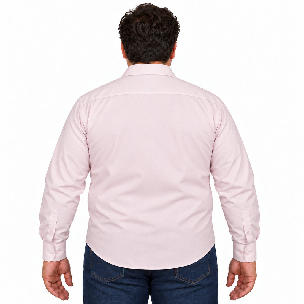 Camisa de vestir Zanely Platinium para hombre rosa claro, espalda desfajada