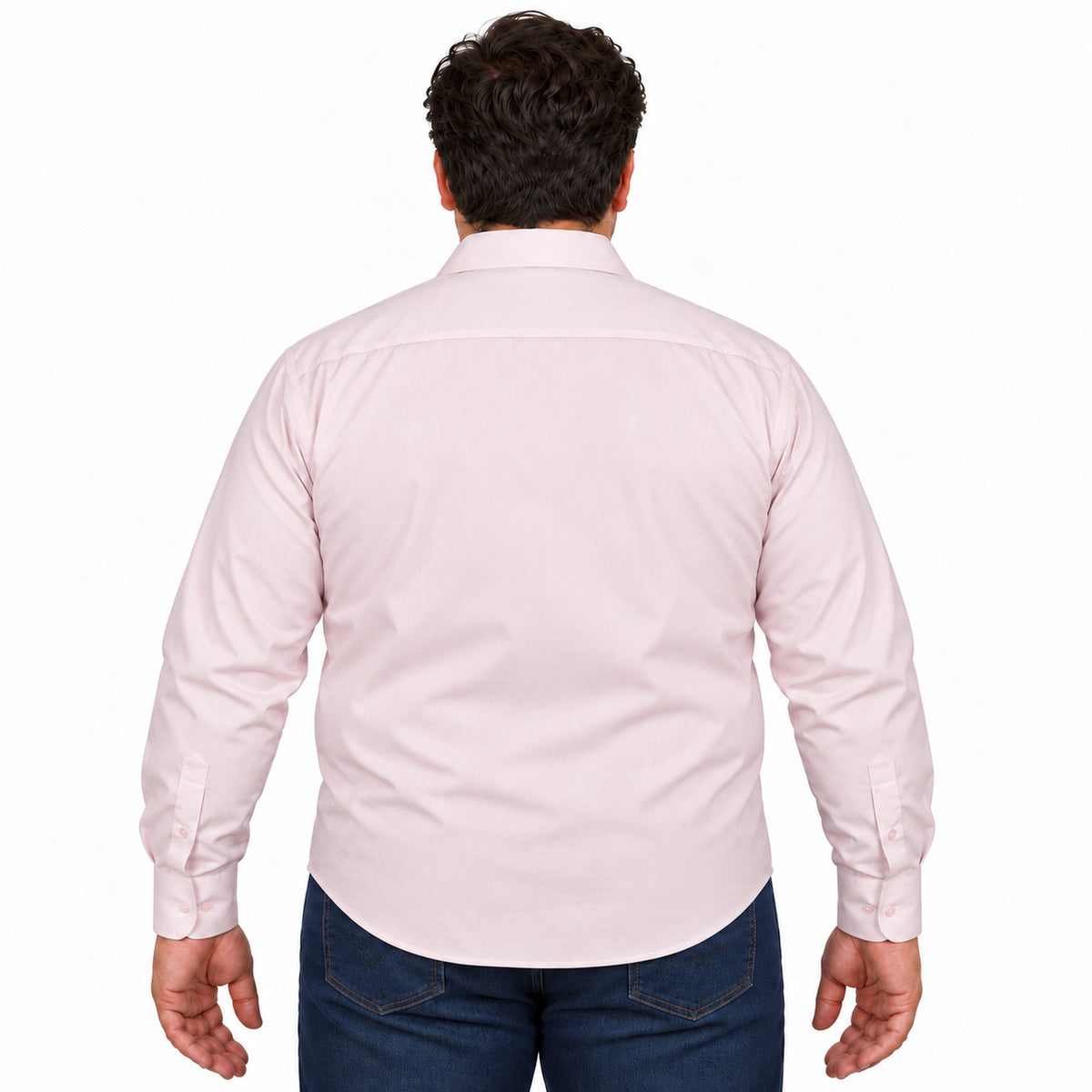Camisa de vestir Zanely Platinium para hombre rosa claro, espalda desfajada | color:rosa-claro