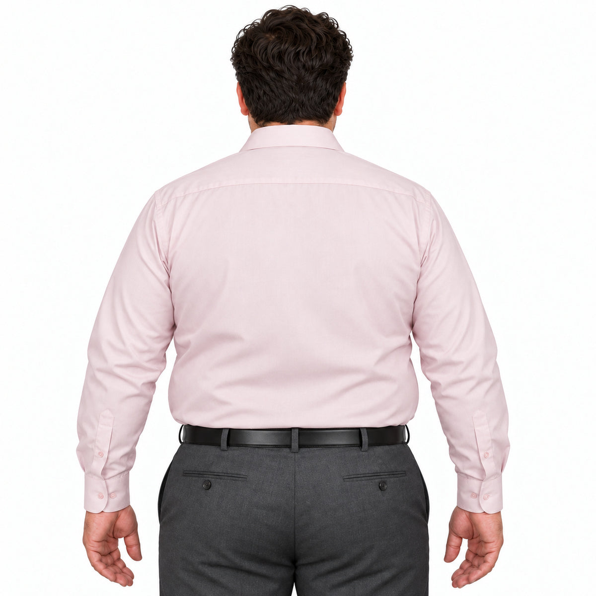 Camisa de vestir Zanely Platinium para hombre rosa claro, espalda fajada | color:rosa-claro