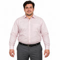 Camisa de vestir Zanely Platinium para hombre rosa claro, frontal fajada sin corbata | color:rosa-claro