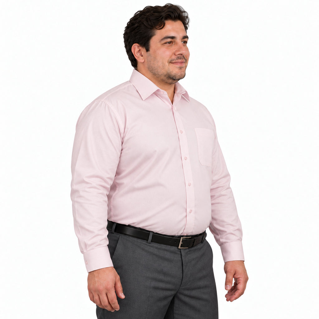 Camisa de vestir Zanely Platinium para hombre rosa claro, perfil derecho fajada